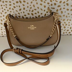 Coach Brown Crossbody Bag with Gold Accents